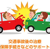 交通事故後の治療保険手続きなどのサポート