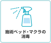 施術ベッド・マクラの消毒