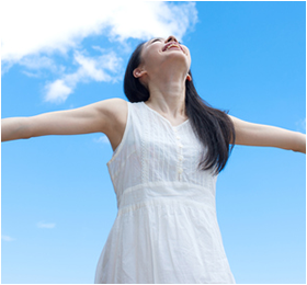 リフレッシュした女性